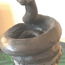 Serpent Terre cuite cirée h17cm